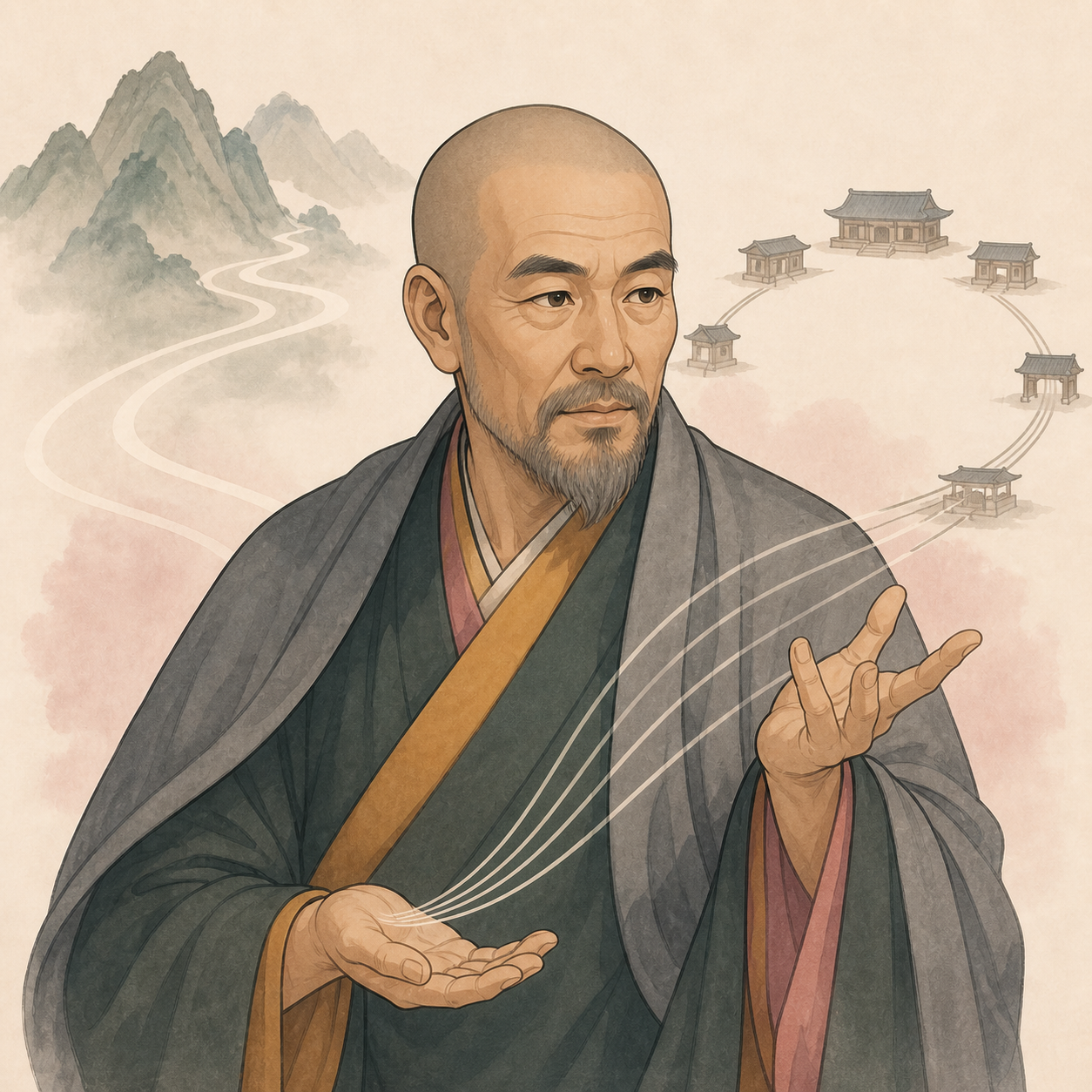 나옹 혜근의 AI 재구성 일러스트