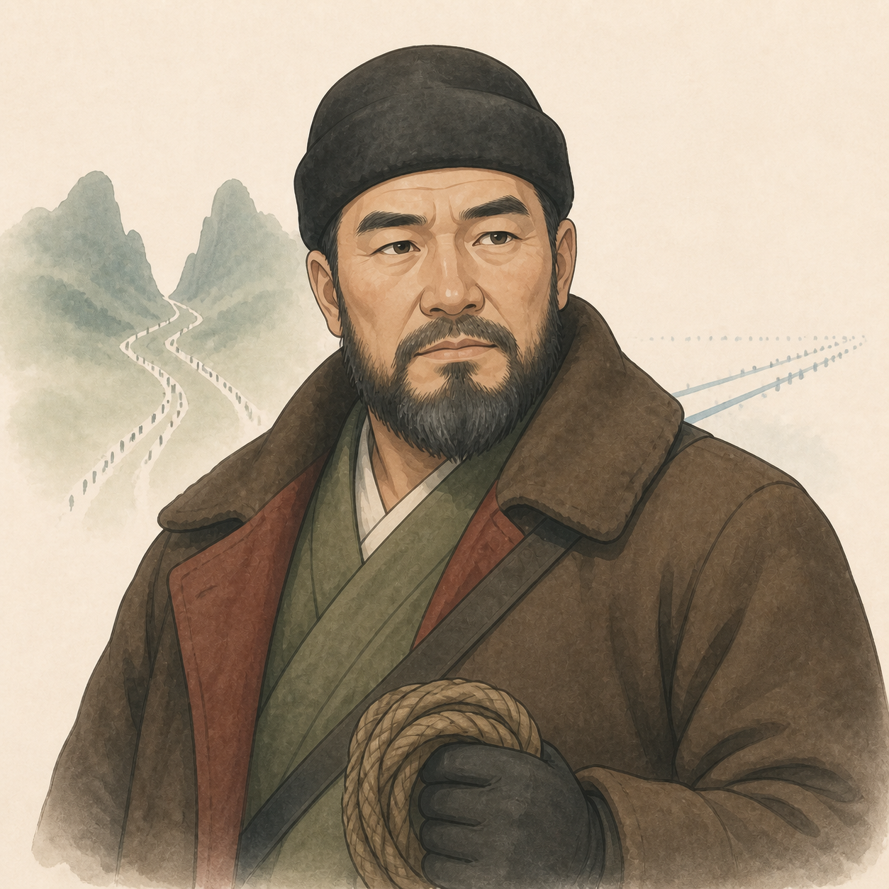 홍범도의 AI 재구성 일러스트