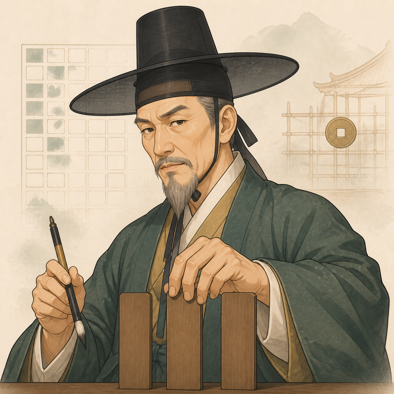 흥선대원군의 AI 재구성 일러스트