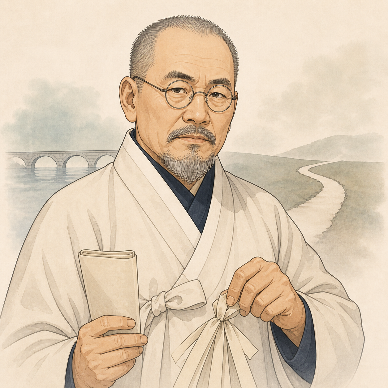 김구의 AI 재구성 일러스트
