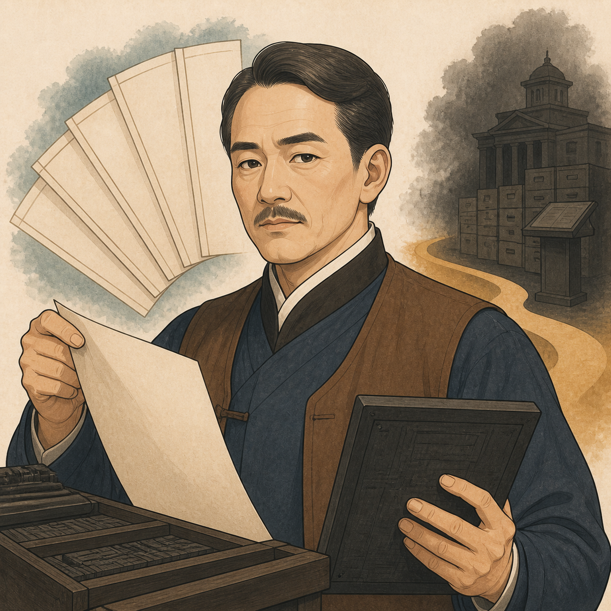 최남선의 AI 재구성 일러스트