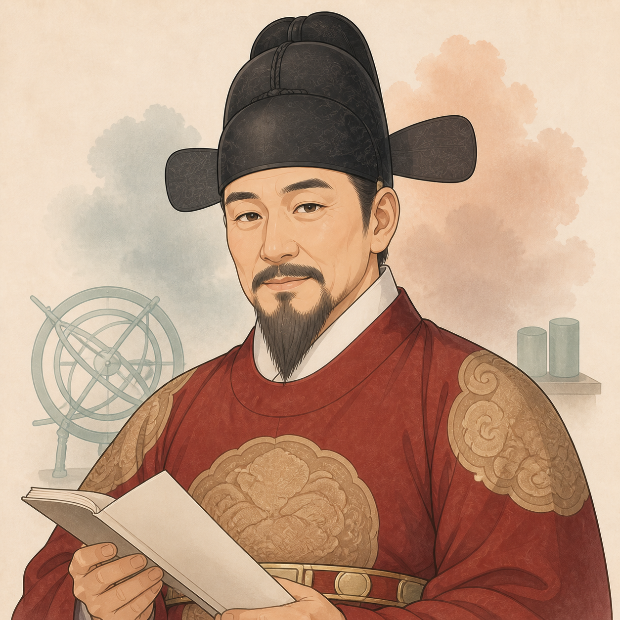 세종대왕의 AI 재구성 일러스트