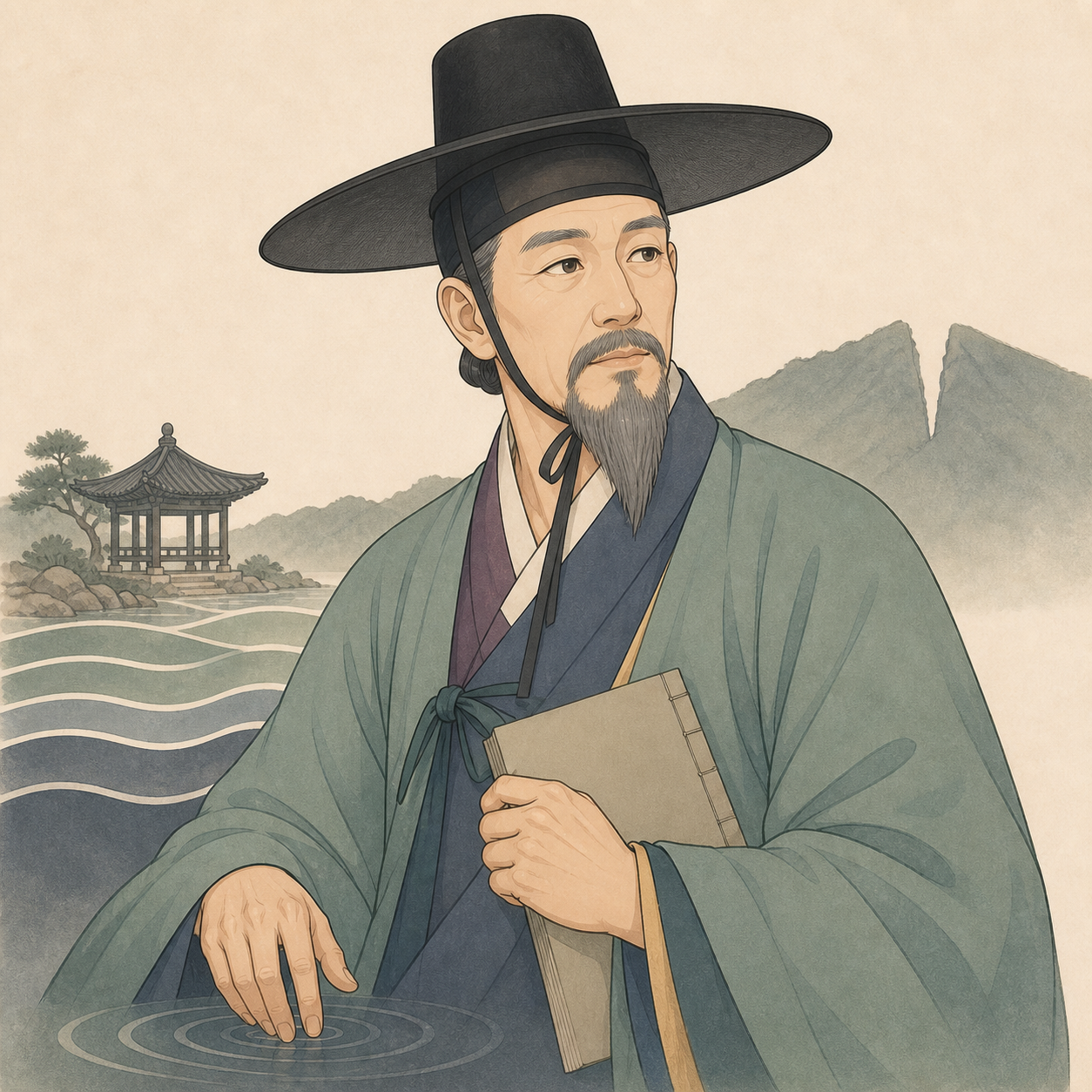윤선도의 AI 재구성 일러스트